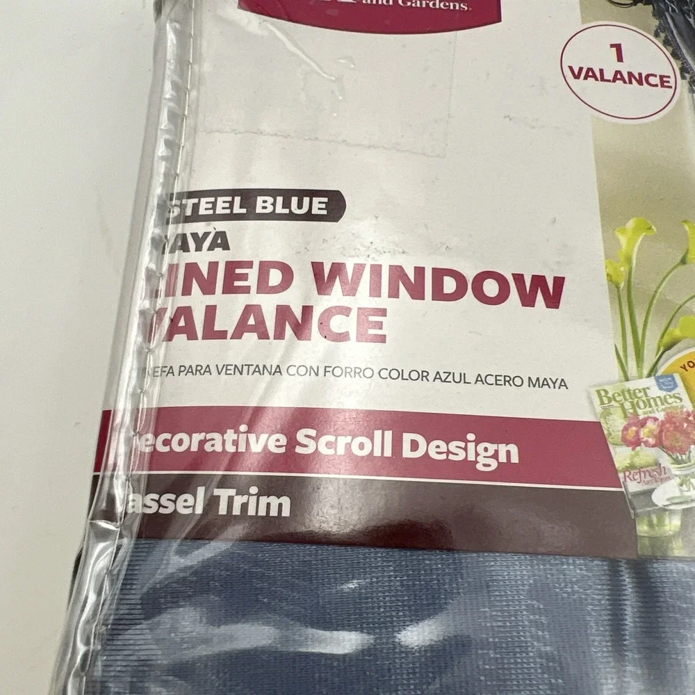 Better Homes and‎ Gardens Lined Window Valances (Set of 2) Steel Blue Maya